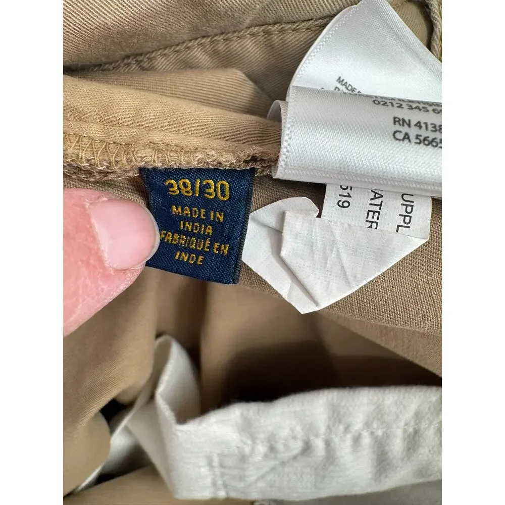 Polo Ralph Lauren 5 Pocket Tapered Leg Khaki Jeans Mens 38x30‎ Beige Tan